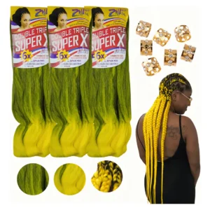 Kit 3 Pacotes Cabelo Jumbo Super X Kanekalon Box Braid 400gr