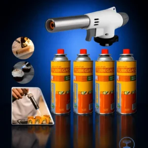 Kit Maçarico Culinário Profissional Starfer + 4 Refil Gás NTK