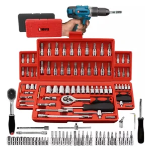 Kit Jogo De Chave Catraca Soquete 46 Peças Design ergonômico