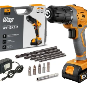 Parafusadeira E Furadeira A Bateria Li-ion Wap Wf 12k3.2. Maleta E Kit De 11 Acessórios