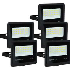 Kit 5 Refletor Led 100w Smd Prova D Água Ip66 Holofote 6500k